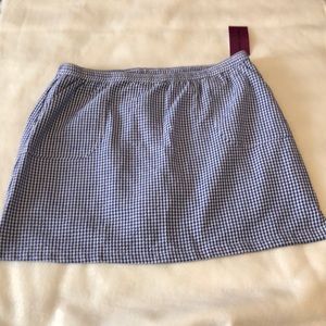 Cathy Daniels Blue Gingham Print Skort. Size L